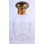 AN ANTIQUE SILVER GILT SCENT BOTTLE. 14 cm high.