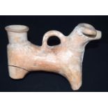 An Indus valley clay cow vessel. 18 x 25cm