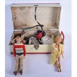 BARBIE & KEN within a lacquered box. (3)