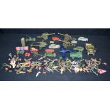 A collection of vintage Military model vehicles and figures, Dinky , Matchbox etc