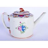 AN 18TH CENTURY CHINESE EXPORT FAMILLE ROSE TEAPOT AND COVER Qianlong. 23 cm wide.