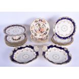 A COLLECTION OF GEORGE JONES CRESCENT PORCELAIN TEA WARES together with six Masons plates. (21)