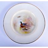 A ROYAL WORCESTER WILD DUCK PORCELAIN PLATE BY James Stinton. 27 cm diameter.