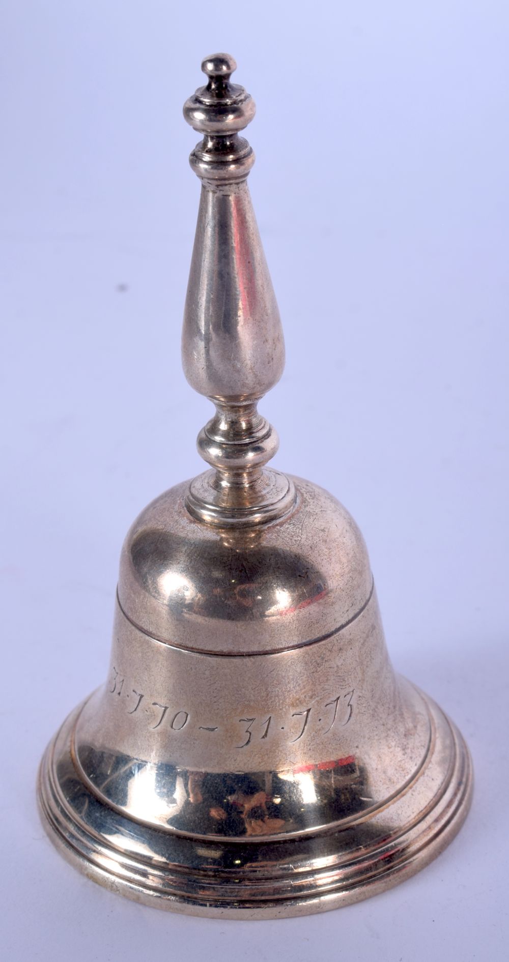 A 1970S SILVER BELL together with a silver letter opener & a rare House of Lords silver plated dinne - Image 5 of 7
