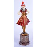 Ferdinand Preiss (C1920) Cold painted bronze and ivory, Standing female. 19 cm high.