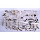 A SUITE OF ELKINGTON & CO SILVER PLATED FLATWARE bearing the monogram of Baron Willian de Gelsey, to