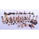 A COLLECTION OF 19TH/20TH CENTURY INDIAN COMPANY SCHOOL FIGURES modelled in various forms and sizes.
