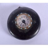 AN ANTIQUE GUN METAL LAPEL WATCH. 2.25 cm diameter.