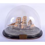 AN ANTIQUE SCOTTISH MODEL OF THE CUTTY SARK. 32 cm x 32 cm.