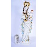 A LARGE HUNGARIAN HEREND PORCELAIN FIGURE OF MADONNA AND CHILD. 52 cm high.