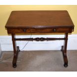 A VICTORIAN SINGLE DRAWER MAHOGANY TABLE. 85 cm x 73 cm.