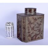 A RARE LARGE 19TH CENTURY PEWTER PAKTONG TYPE TEA CADDY AND COVER Qing, of unusually large form. 25
