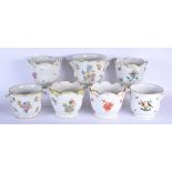 A COLLECTION OF SEVEN HUNGARIAN HEREND PORCELAIN PLANTERS in various forms and sizes. Largest 16 cm