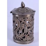 AN ANTIQUE CHINESE SILVER CONDIMENT POT by Wang Hing. 37 grams. 6 cm high.