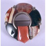 AN ANTIQUE SCOTTISH AGATE BROOCH. 23 grams. 4.5 cm wide.