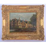 W Grubb (19th Century) Oil on board, Country House. Image 15 cm x 12 cm.