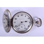 AN ANTIQUE RUSSIAN NIELLO SILVER POCKET WATCH. 86 grams. 5 cm diameter.