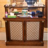 AN EARLY 19TH CENTURY EMPIRE STYLE GILT METAL MOUNTED MIRROR BACK CHIFFONIER. 130 cm x 120 cm x 45 c