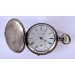 AN ANTIQUE ELGIN SILVER POCKET WATCH. 150 grams. 5.25 cm diameter.