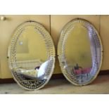 A PAIR OF ANTIQUE CUT GLASS MIRRORS possibly George III and Irish. 80 cm x 50 cm.