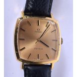 A GOLD PLATED OMEGA WRISTWATCH. 3 cm x 3 cm.