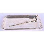 A CHARMING SILVER LETTER HOLDER and attached silver letter opener. 345 grams. 24 cm x 14 cm.