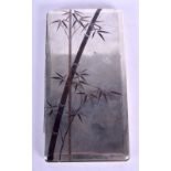 A JAPANESE TAISHO PERIOD NAGOYA STYLE CIGARETTE CASE decorated with bamboo. 210 grams. 16 cm x 8 cm.
