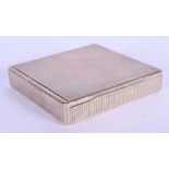 AN ART DECO SILVER BOX in the manner of Cartier. 155 grams. 8 cm square.