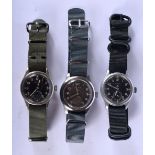 THREE VINTAGE MILITARY BLACK DIAL WRISTWATCHES Timor, Record & Cyma. (3)