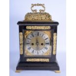 A VERY RARE LATE 17TH CENTURY CHARLES II EBONISED MANTEL CLOCK by Jonathan Lowndes of London C1695,