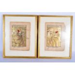 Indian School (19th/20th Century) Pair, Illuminated Manuscripts. Image 25 cm x 15 cm.