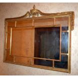 A VERY LARGE EARLY 19TH CENTURY RECTANGULAR CARVED WOOD OVER MANTLE MIRROR of neo classical form. 14