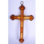 A RARE 17TH CENTURY NORTHERN GERMAN CARVED BALTIC AMBER CRUCIFIX C1680, probably Danzig, of incredib