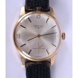 A 9CT GOLD LONGINES WRISTWATCH. 3.25 cm diameter.