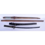 A JAPANESE TAISHO PERIOD SAMURAI SWORD and two bokken. (3)
