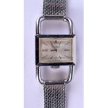 A VINTAGE JAEGER LE COULTRE HERMES LADIES WRISTWATCH. 256 grams. 2 cm x 1.5 cm, strap 9 cm long.