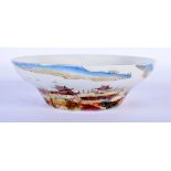 AN EARLY 20TH CENTURY CHINESE FAMILLE ROSE OGEE FORM BOWL Guangxu, enamelled with boats at sea. 12.5