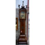 A GOOD 18TH CENTURY DUTCH WALNUT LONGCASE CLOCK by A & T Haakma Leewuaarden, with unusual ships aper