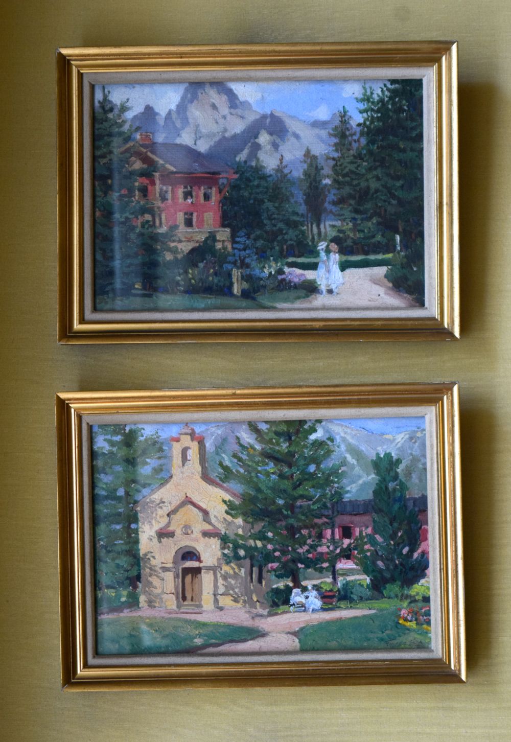 Hungarian School (20th Century) Geza, Pair of oil on canvas, Landscapes. Image 28 cm x 20 cm.