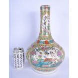 A LARGE 19TH CENTURY CHINESE FAMILLE ROSE STRAITS TYPE PORCELAIN BULBOUS VASE Qing, painted with bir