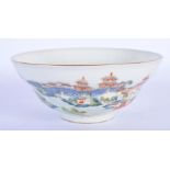 A 19TH CENTURY CHINESE FAMILLE ROSE PORCELAIN OGEE FORM BOWL Daoguang Mark and Period, painted with