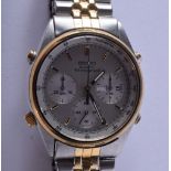 A SEIKO TWO TONE CHRONOGRAPH WRISTWATCH. 66 grams. 3.75 cm wide.