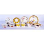 AN EARLY 19TH CENTURY ENGLISH PORCELAIN TRIO together with Dresden china etc. (qty)