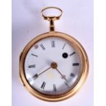 AN ANTIQUE 18CT GOLD POCKET WATCH. 91 grams overall. 5.5 cm diameter.