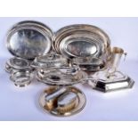 A LARGE BOX OF SILVER PLATED ITEMS including serving tureens etc. (qty)