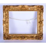 AN ANTIQUE CONTINENTAL GILTWOOD FRAME with shell and acanthus moulding. 50 cm x 42 cm, internal meas