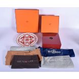 A BOXED HERMES OF PARIS PLATE together with a Hermes horn box etc. (qty)