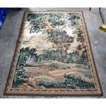 AN AUBUSSON STYLE TAPESTRY together with leather cartridge holders etc. (qty)