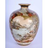 A FINE 19TH CENTURY JAPANESE MEIJI PERIOD SATSUMA VASE painted with landscapes and foliage. 14 cm hi