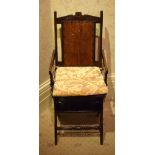 A GOTHIC REVIVAL TYPE METAMORPHIC CHAIR with hidden steps. 95 cm x 40 cm.